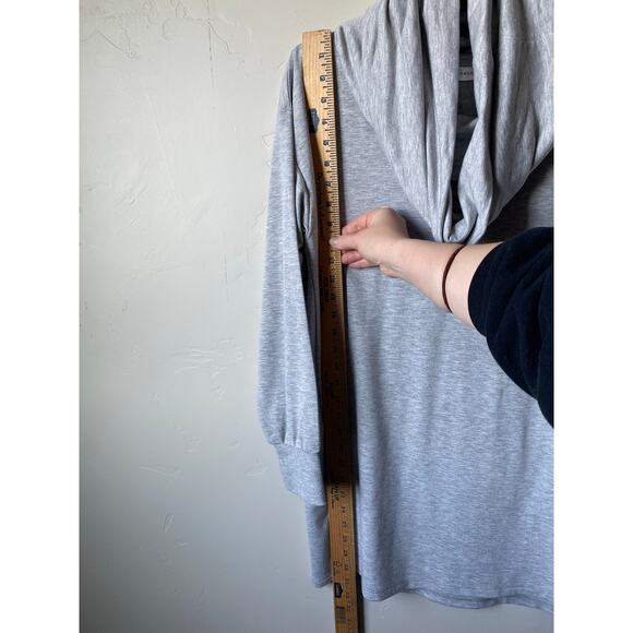 Retrology Womens Gray Cowl Neck Sweater- Size L Long Sleeve Relaxed Fit Pullover - Picture 2 of 9
